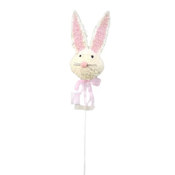 Conejito Pascua Color Blanco - Rosado De 64 Cm
