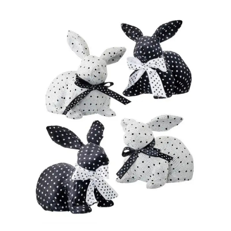 Conejo Orejas Bajas  - Set 4 Color Blanco De 12,7 Cm