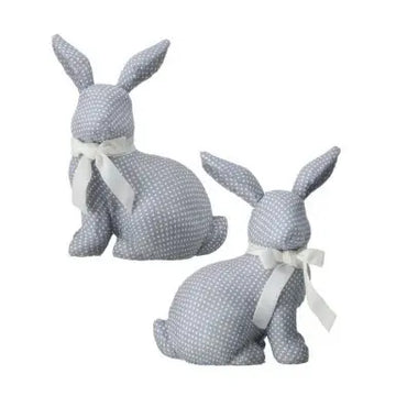Conejos Lunares Lazo - Set 2 Color Gris De  23 Cm