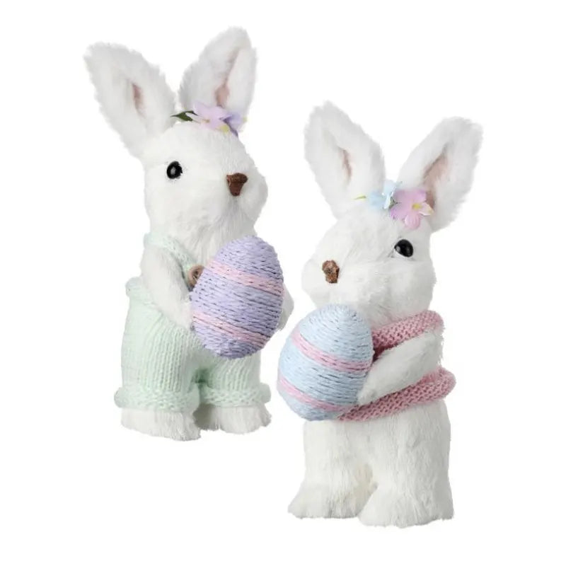 Conejitos De Pascua - Set 2 Color Verde Agua De 18 Cm