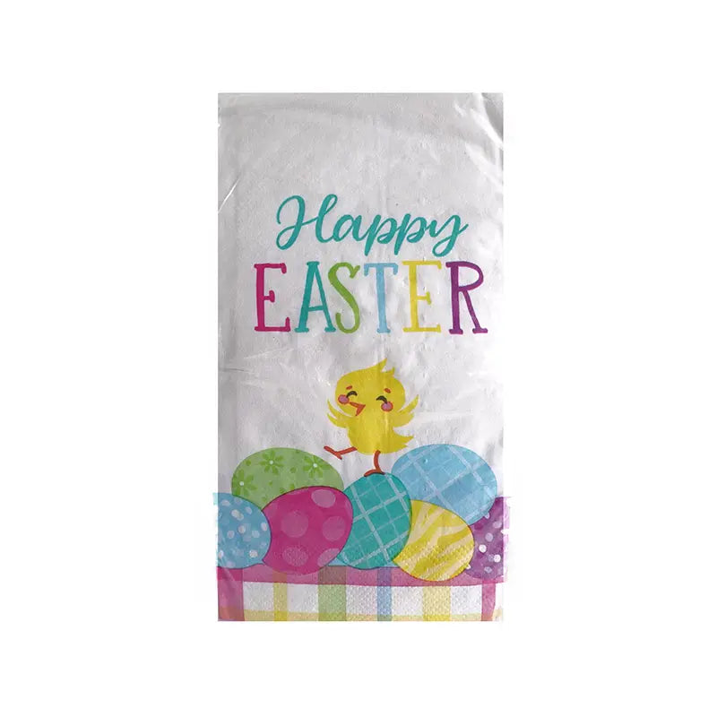 Servilletas Happy Easter Pollito - Set De 24 Color Blanco - Multicolor De 39.6cm