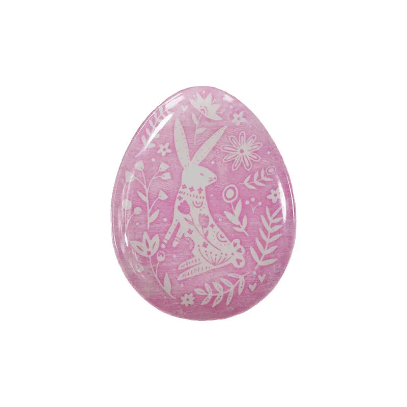 Plato Huevo Conejo Color Rosado De 8 X 14