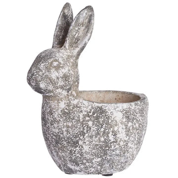 Maceta Conejo Color Gris - Blanco De 22 Cm
