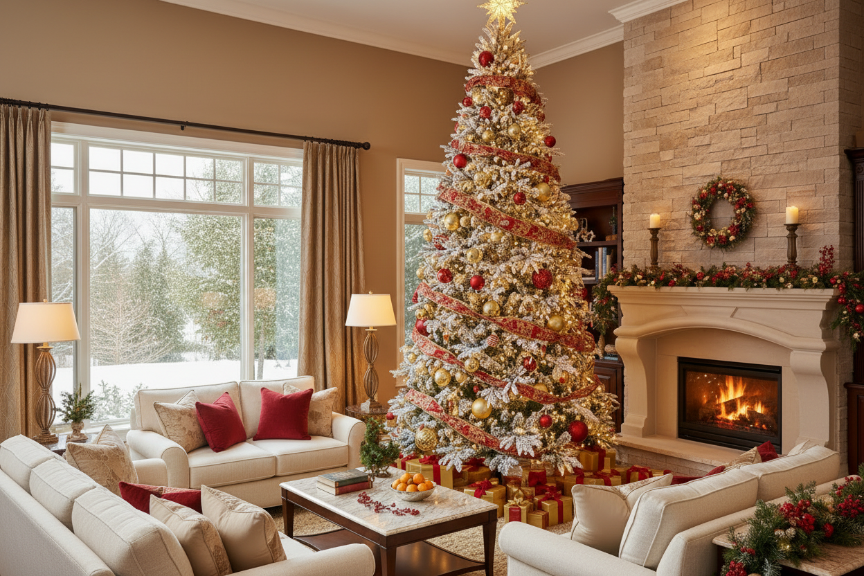 Ideas para decorar un árbol de Navidad nevado con un estilo elegante