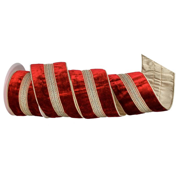 Cinta Dorada Terciopelo Color Rojo De 0 X 457 X 0 X 10 Cm