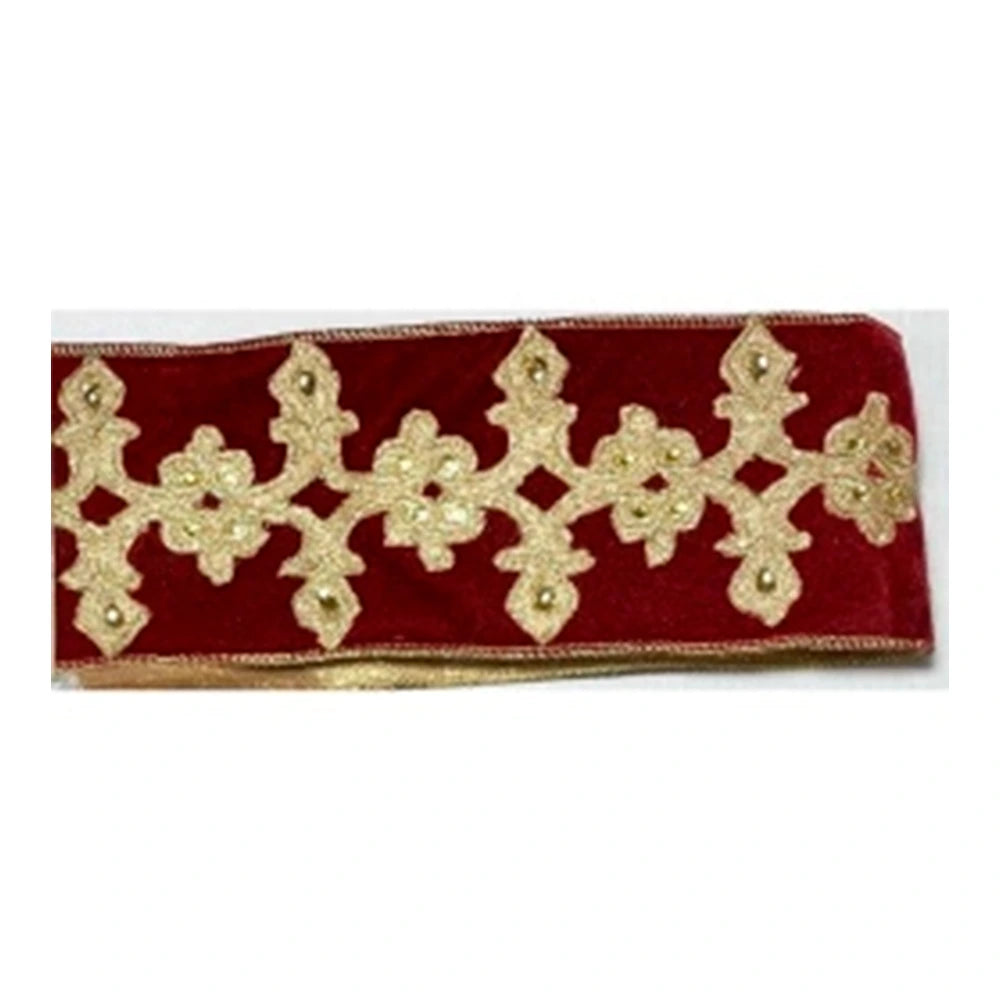 Cinta Jeweled Color Vinotinto - Dorado De 0 X 457 X 0 X 10 Cm