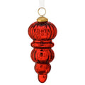 Ornamento Estriado Color Rojo De 15 Cm