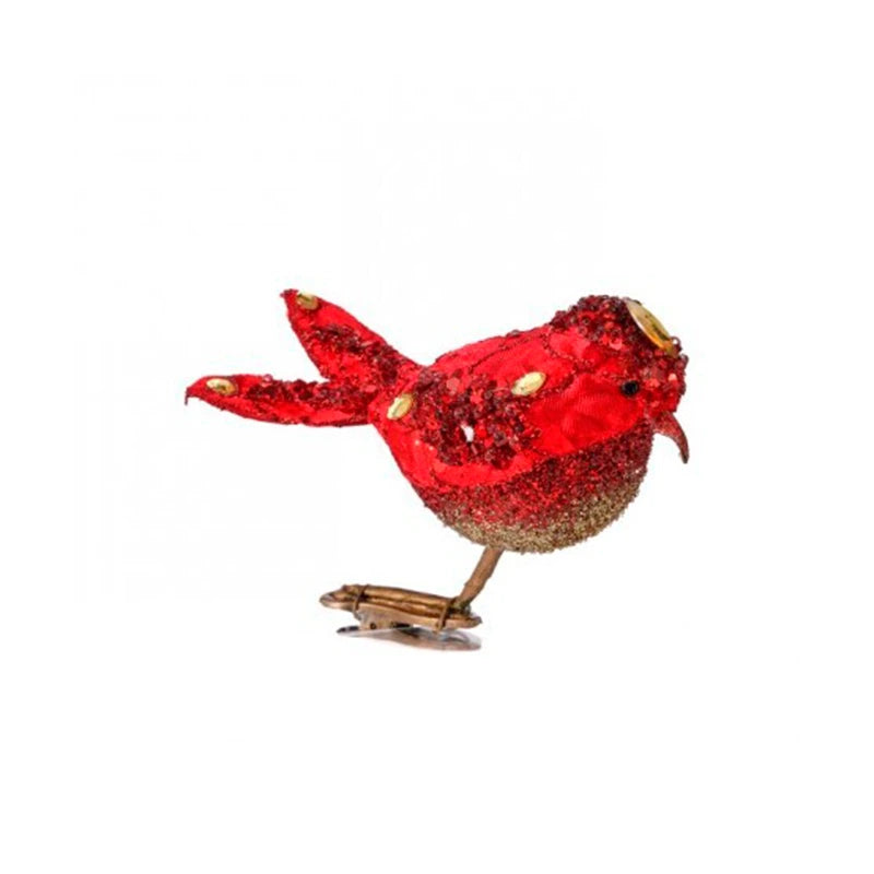 Ave Bright Color Rojo - Dorado De 11 Cm