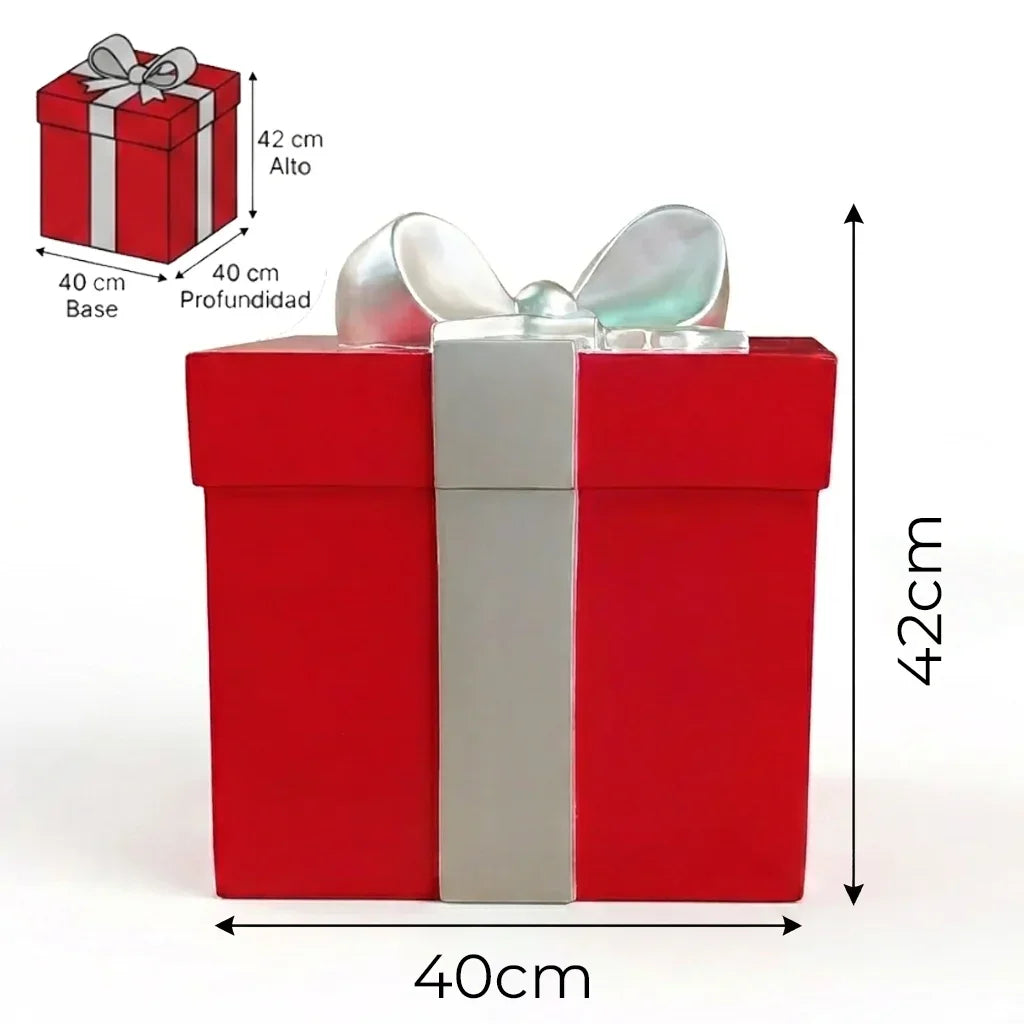 Caja de Regalo Navideña Decorativa con Moño 42cm