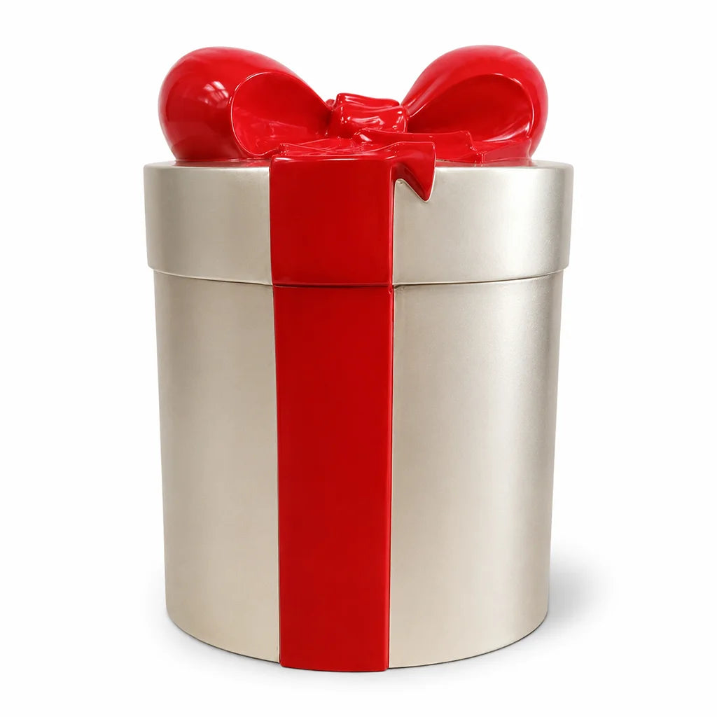 Caja de Regalo Cilíndrica Navideña Decorativa 55cm
