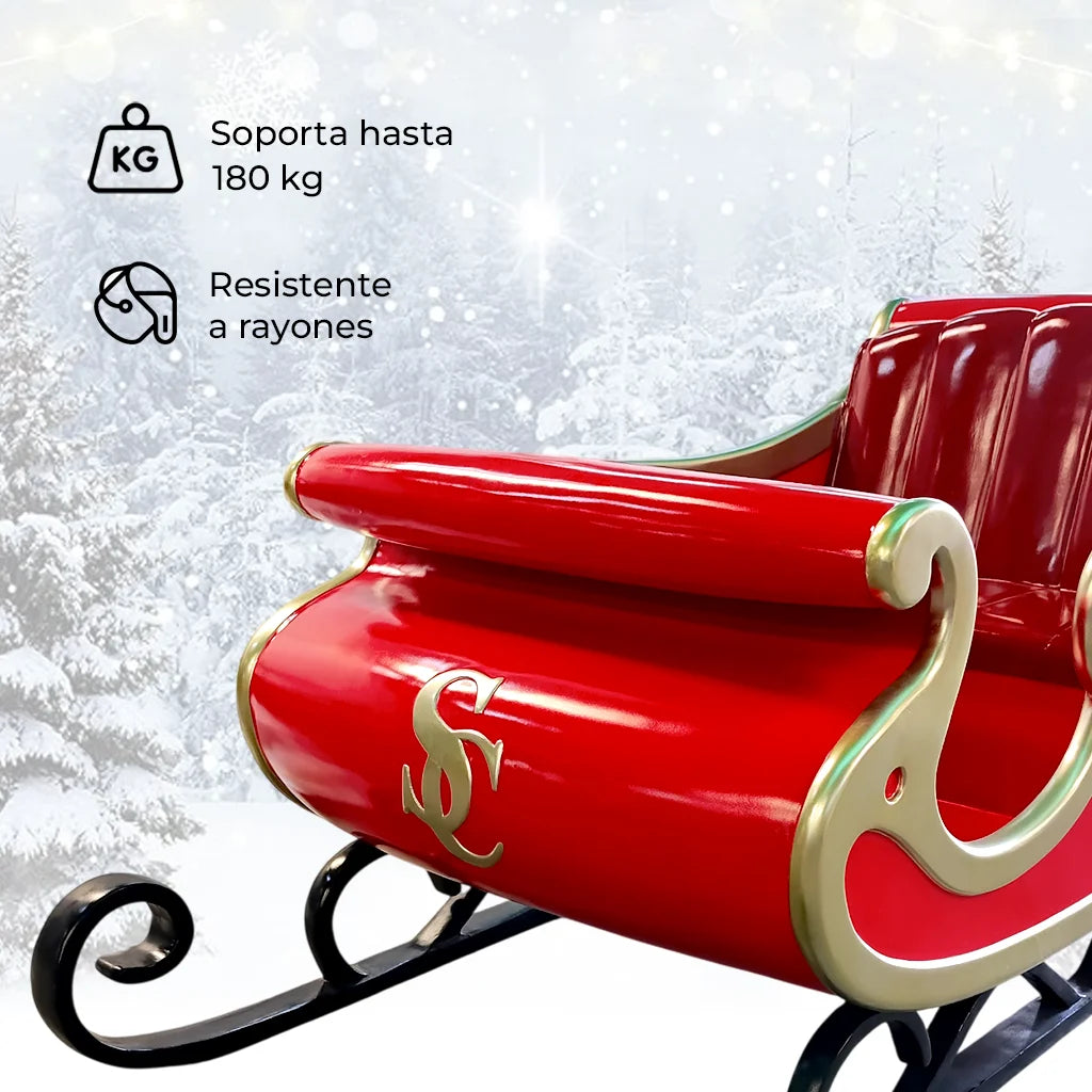 Trineo de Santa Claus Decorativo Figura Navideña 213cm