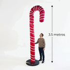 Bastón de Caramelo Gigante 3.5 Metros Figura Exterior