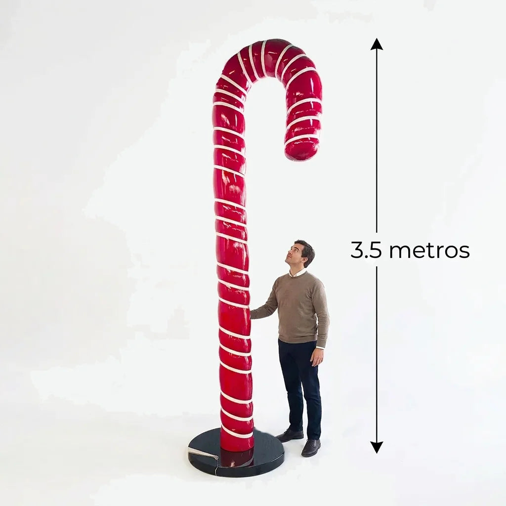 Bastón de Caramelo Gigante 3.5 Metros Figura Exterior