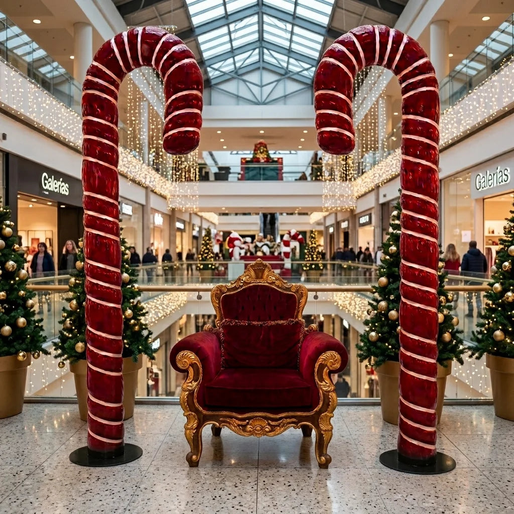 Bastón de Caramelo Gigante 3.5 Metros Figura Exterior