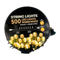 Luces Led Cálidas 500 Bombillos Cable Verde Color Amarillo De 21 Mt