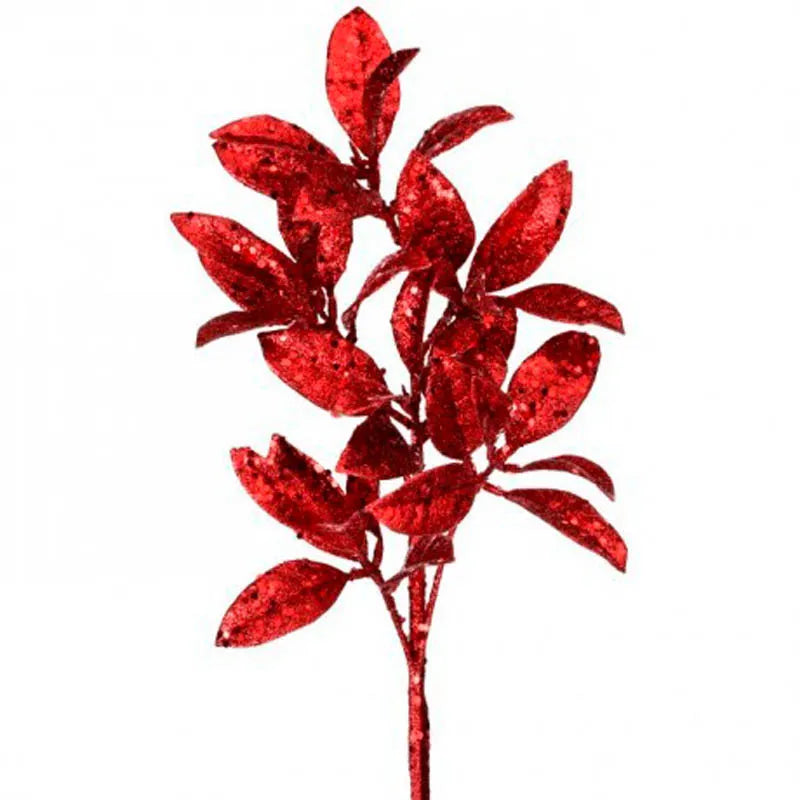 Hojas Brillantes Rojo 58 Cm