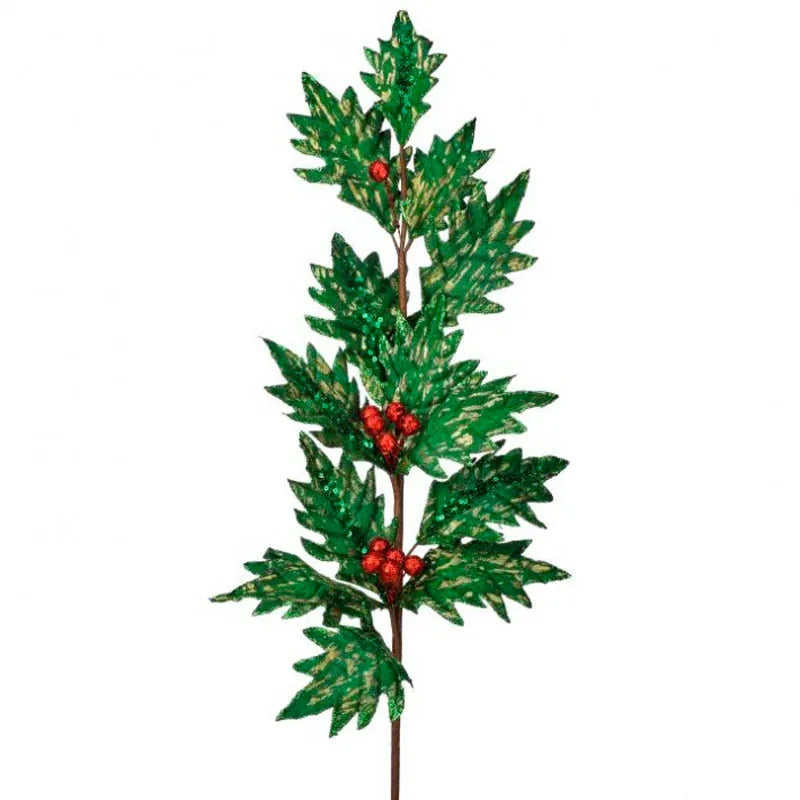 Follaje Muérdago Verde- Rojo 69 Cm