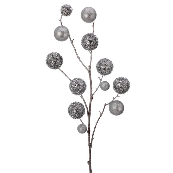 Follaje Bambalinas Brillantes Plateado 107 Cm