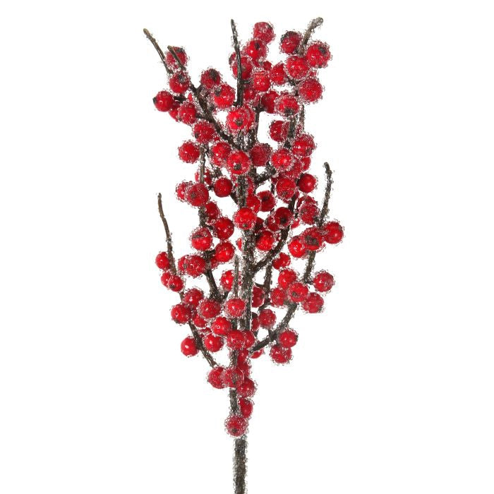 Follaje Berry Congelado Color Rojo De 51 Cm