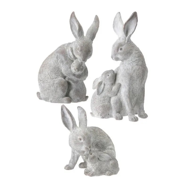Familia Conejos - Set 3 Color Gris De 28 Cm
