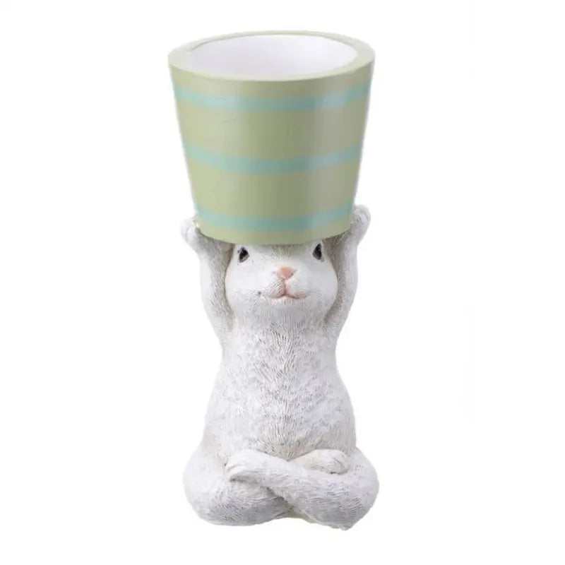 Maceta Conejito Color Verde De 24 Cm