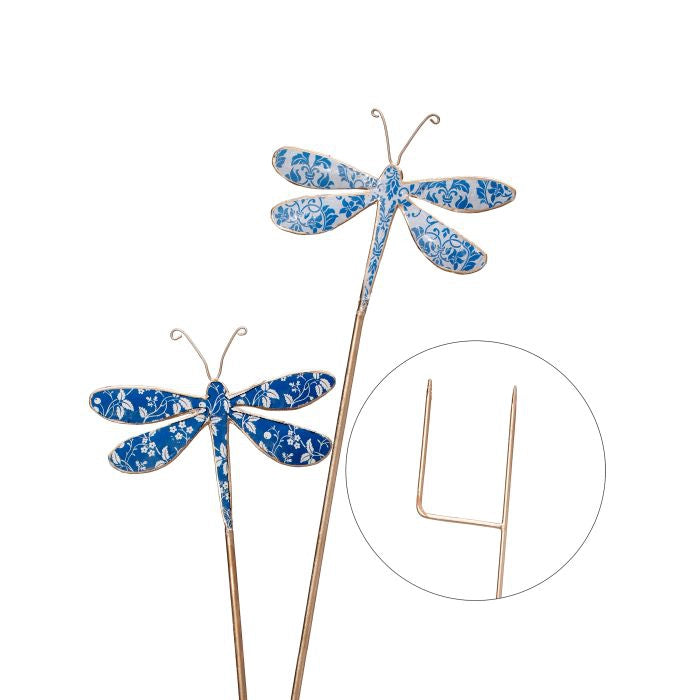 Estaca Libelula Set - 2 Color Blanco - Azul De  X 76 X 15 Cm