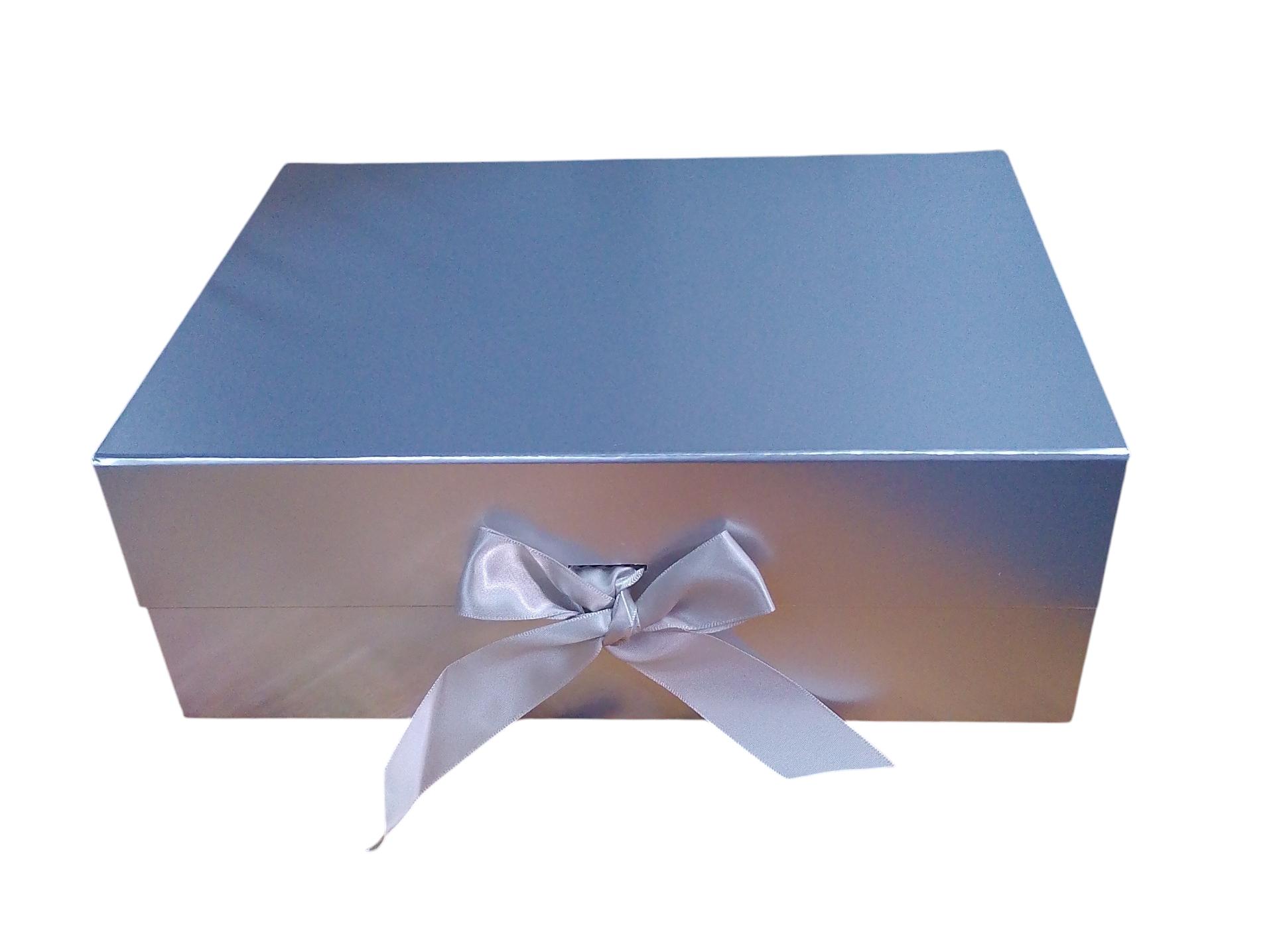 Caja Rectangular color plateado de  0 x  28 x 9 x 20 cm