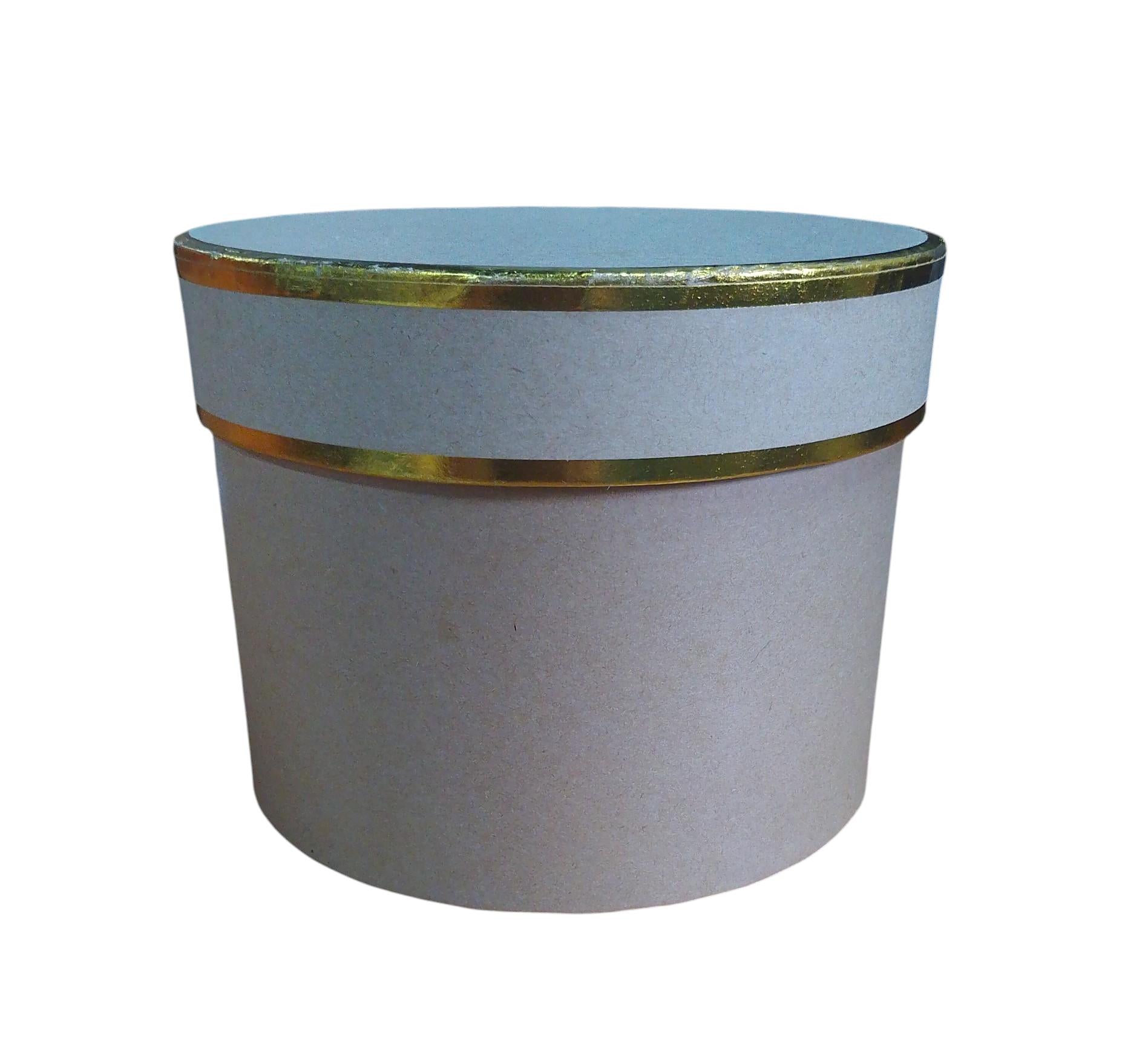 Caja Cilíndrica color beige de  4 x  0 x 19 x 0 cm