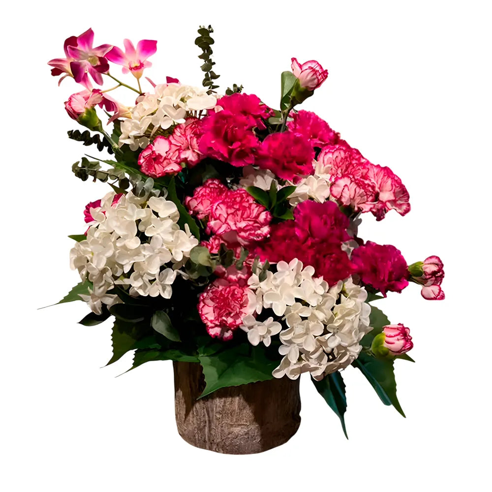 Arreglo Floral Contraste Vibrante - Con Base