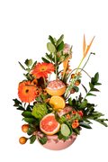 Arreglo Floral Natural Néctar – Gerberas, Avecillas, Pompones Verdes, Toronja e Higos