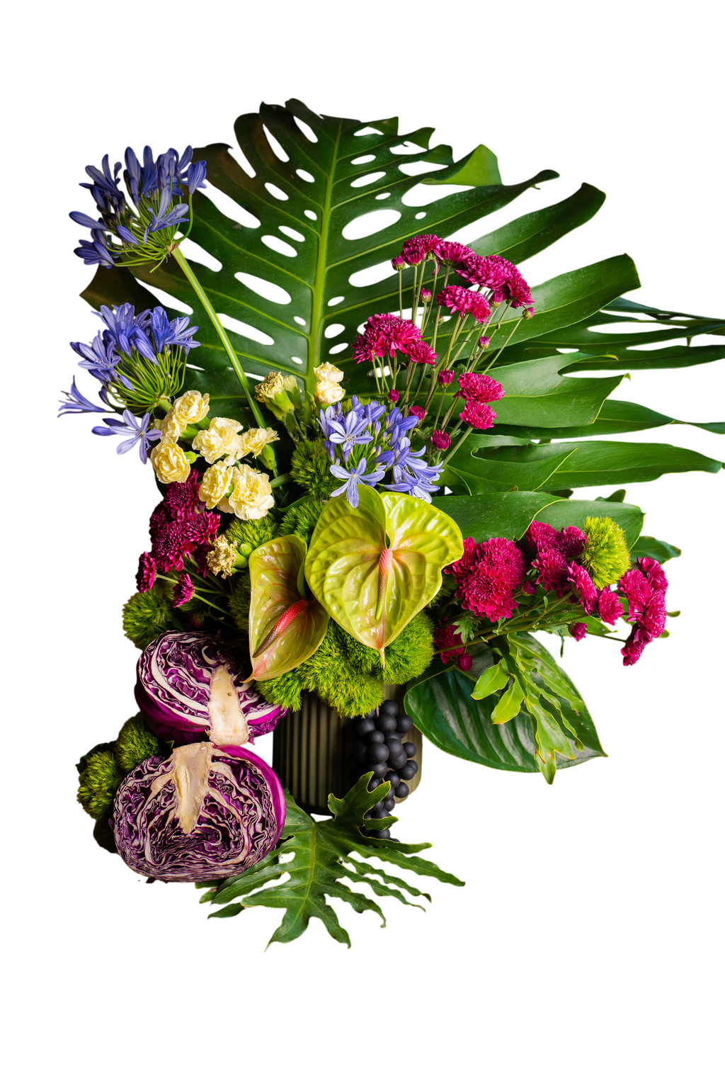 Arreglo Floral Natural Jade – Anturios, Margaritas y Agapantos