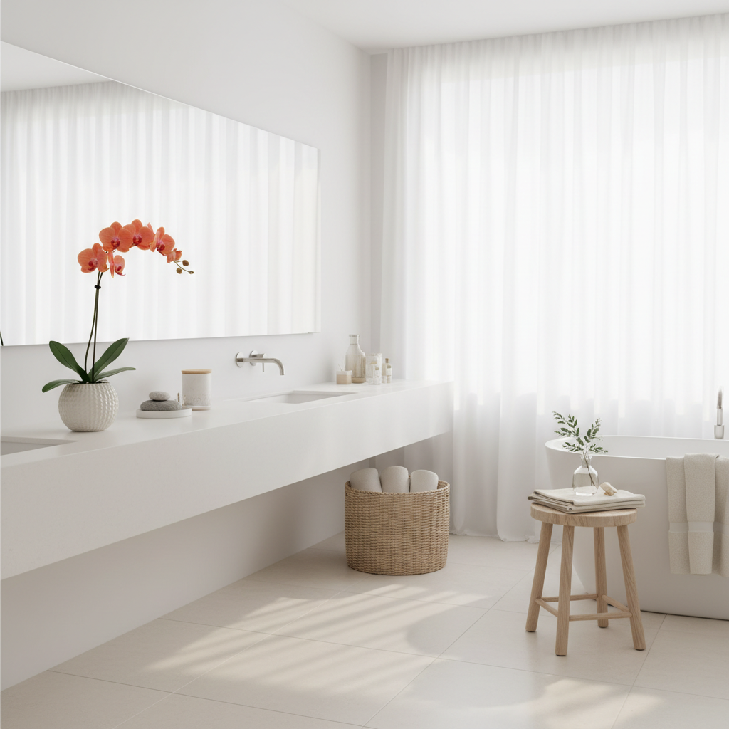 Baño spa con orquídea coral