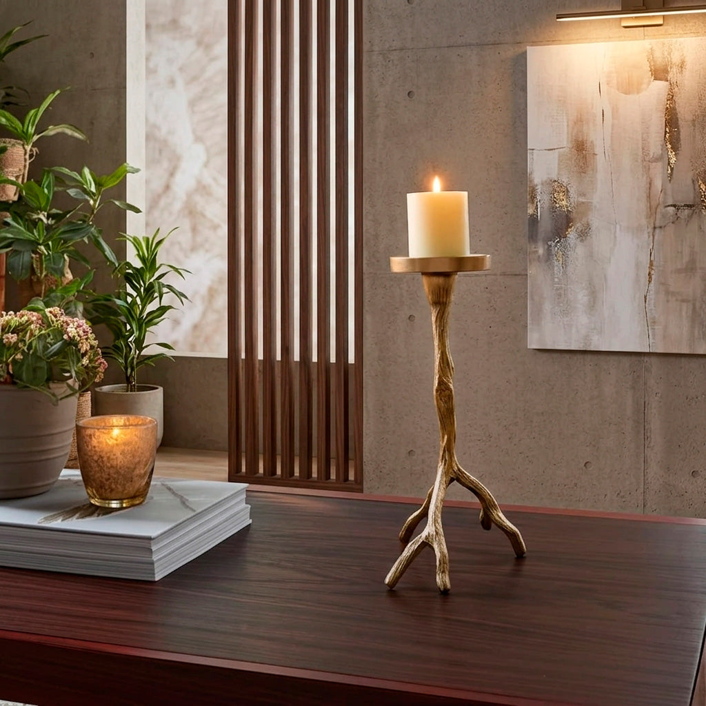 Candelabro Pilar Ramas Art Deco 25cm / 30cm