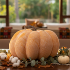 Centro de mesa Acción de Gracias calabaza decorativa sintética naranja durazno 30cm gran formato Caracas Venezuela