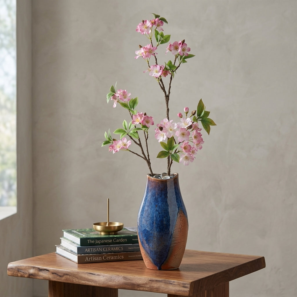 Rama Flor Cerezo Artificial Hiperrealista Rosado 109cm