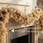 Guirnalda decorativa otoñal beige 122cm chimenea Acción de Gracias Thanksgiving Caracas Venezuela