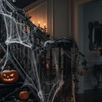 Decoración Halloween escalera con guirnalda espigas negra PVC 183cm Caracas Venezuela