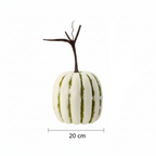 Medidas calabaza decorativa látex crema verde oliva 20cm alto 20cm ancho cotas externas ficha técnica