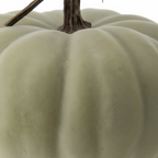 Zoom detalle calabaza decorativa látex verde sage plana Cinderella 13x23cm acabado mate aterciopelado tallo asimétrico