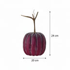 Medidas calabaza decorativa látex vinotinto ciruela 20cm ancho 24cm alto total cotas externas ficha técnica