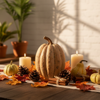 Decoración otoñal calabaza vintage crema 22cm centro de mesa Halloween Acción de Gracias Caracas Venezuela