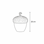 Medidas envase decorativo bellota con tapa 20cm alto total cotas externas ficha técnica
