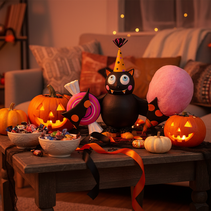 Decoración Halloween sala con figura murciélago dulce resina 61cm Caracas Venezuela