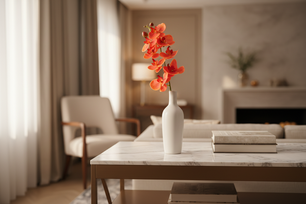 Orquídea Phalaenopsis Naranja/Roja ambiente