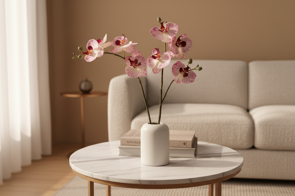 Orquídea Phalaenopsis Rosada Doble Tallo ambiente