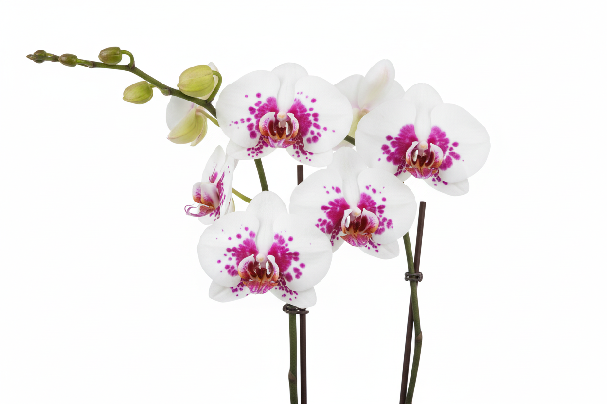 Orquídeas Phalaenopsis con fondo blanco