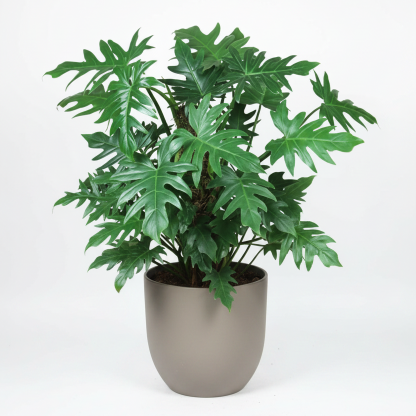 Planta Philodendron Natural en Maceta Gris