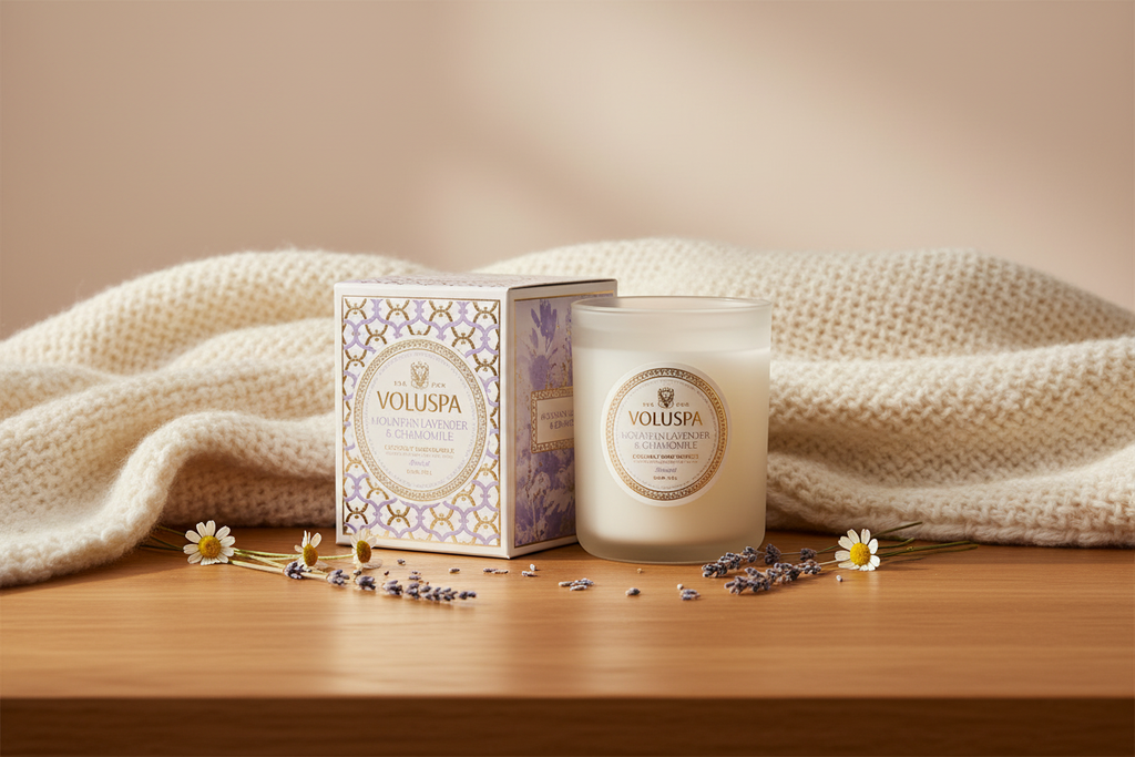 Vela Voluspa lavanda y manzanilla - lifestyle