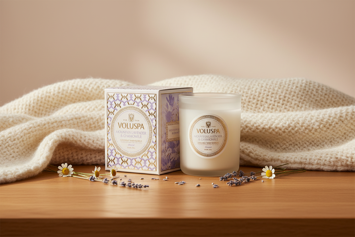 Vela Voluspa lavanda y manzanilla - lifestyle